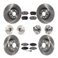 thumbnail image 1 of Transit Auto Front Rear Hub Bearings Assembly Disc Brake Rotors and Semi-Metallic Pads Kit (10Pc) for Car Volkswagen GTI - Left Right Side (Driver Passenger) KBB-113301, 1 of 11