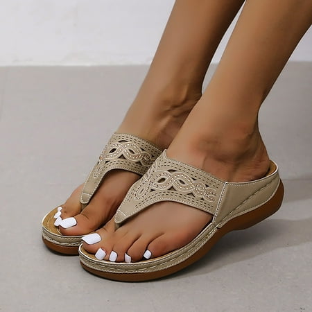 

Women s Solid Color Set Flat Bottom Casual Beach Shoes Sandals Women s Shoes