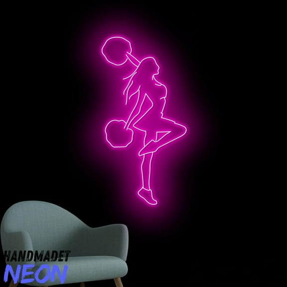 Handmadetneonsign Cheerleader Neon Sign, Cheerleader Led Sign, Sport Wall Art, Home Wall Decor 91774