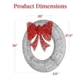 thumbnail image 7 of Best Choice Products 36in Pre-Lit Outdoor Christmas Wreath, LED Metal Holiday Decor w/ 120 Lights, Bow - Silver/Red, 7 of 7