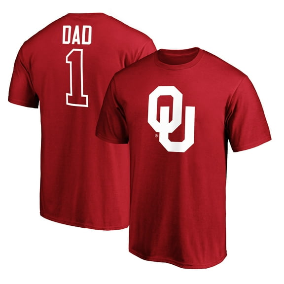 Men's Crimson Oklahoma Sooners #1 Dad T-Shirt