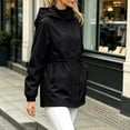 thumbnail image 7 of WRKEKC Windbreaker Jackets for Women Solid Color Hooded Long Sleeve Zip Up Drawstring Waist Windproof Outdoor Coat, 7 of 7