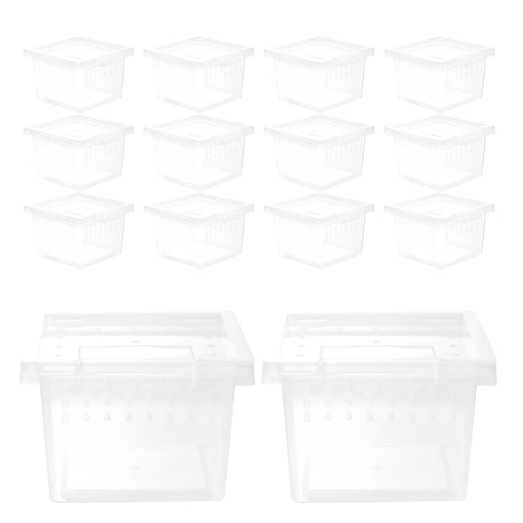 Luxshiny 30Pcs Plastic Reptile Habitat Cage with Clear Viewing Window for Spider Snake Lizard Breeding