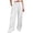 White, variant on Pants for Women Drawstring Waist Casual Trousers Solid Color Long Pants with Pocket Pink XXL