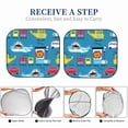 thumbnail image 5 of Goofa Transportations With Cute Animals Pattern 2 Piece Car Windshield Sun Shade Foldable | Front Windshield Shade for Sun, Heat and UV Rays | Sunshade for Car Front Window-Small, 5 of 7