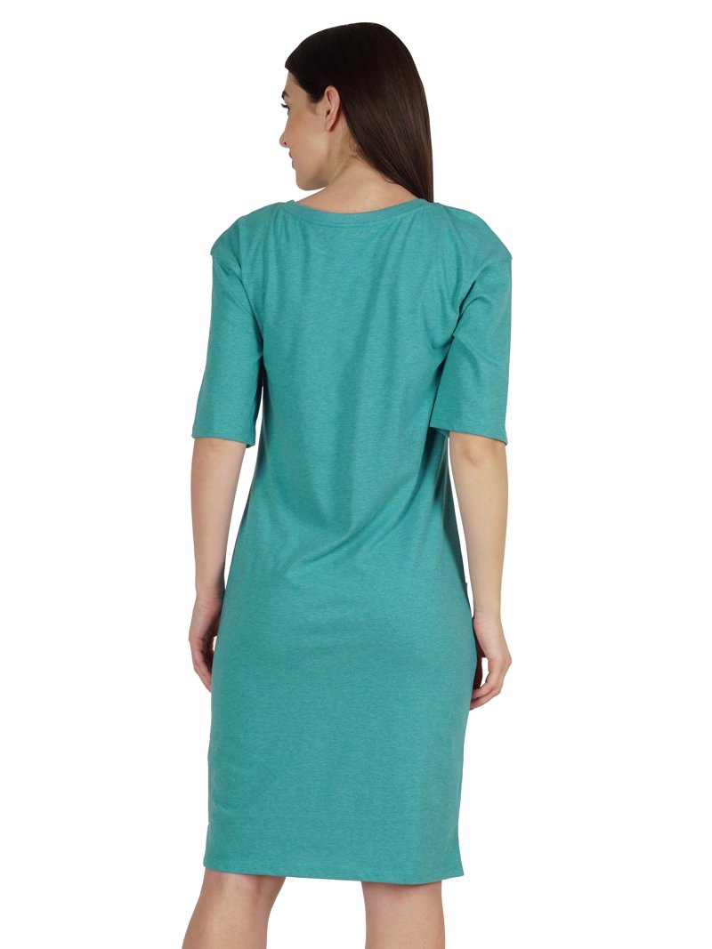 elbow sleeve t shirt dress Inkmeso Womens Elbow Sleeve Regular Fit Tshirt Dress With Front Pockets, Women's, Size: 2XL, Green