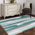thumbnail image 3 of Blue Gray Stripes Area Rugs 2.7'x5', Washable Small Throw Rugs for Kitchen Bedroom, Watercolor Modern Abstract Minimalist Indoor Outdoor Rug Non-Slip Low Pile Carpet Runner Reversible Floor Mats, 3 of 8