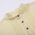thumbnail image 5 of Mens Classic Kaftan Thobe Button Down Casual Henley Shirts Long Sleeve Robe Linen Muslim Gown Shirt with Side Slit, 5 of 6