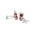 thumbnail image 3 of Diseño de extintor de incendios Cuff Links para hombre en esmalte rojo, 3 of 3