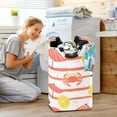 thumbnail image 5 of Yayeee Freestanding Laundry Hamper with Handle Collapsible Large Storage Basket for Clothes, Striped Crab, 5 of 7