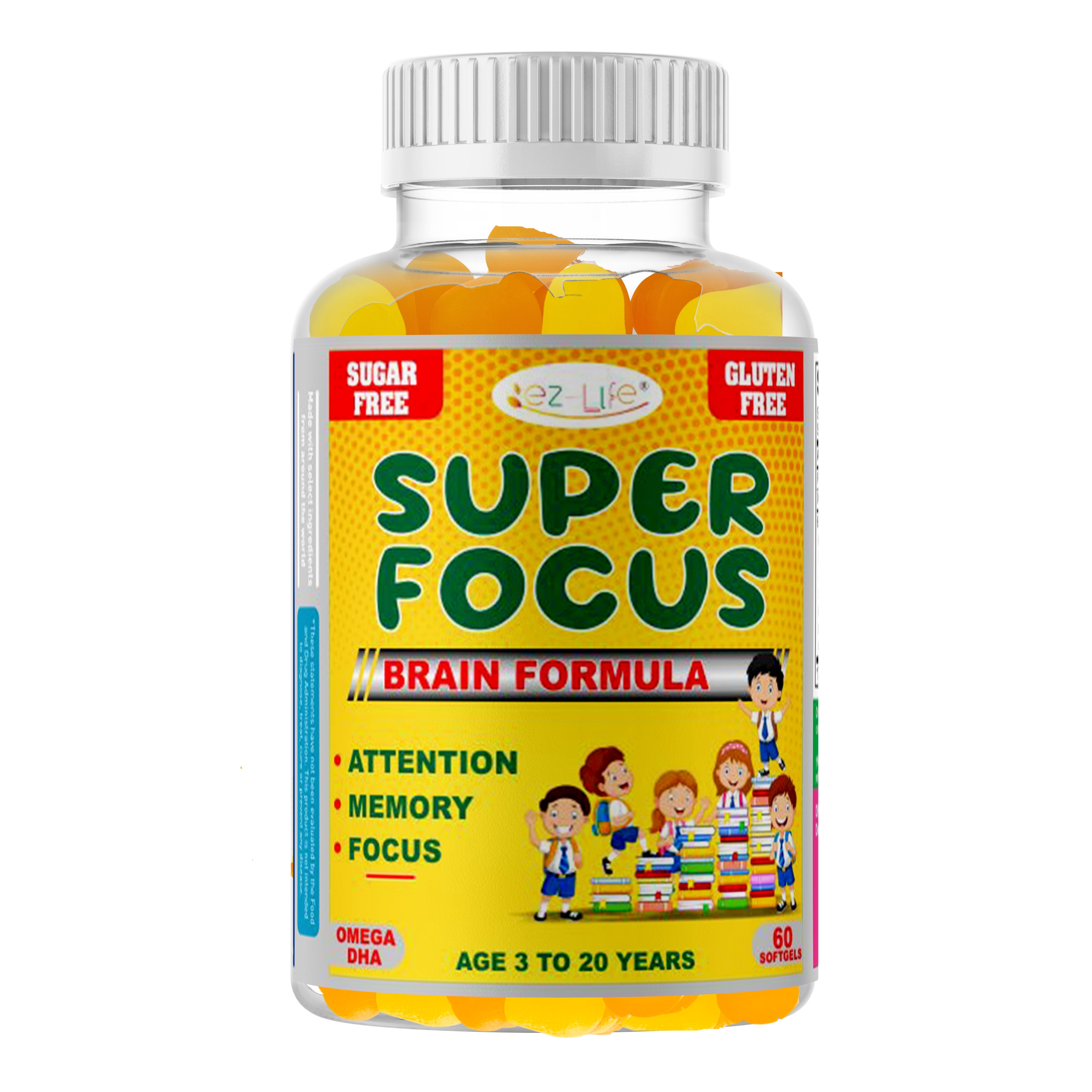 Superfocus Kids Brain Vitamins, Support Focus Memory & Concentration