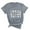 Gray, variant on WREESH Cute Summer Letter Print T-Shirts Women's Short Sleeve Fashion Tops with Round Neck Gray