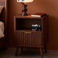 thumbnail image 3 of Ktaxon Fluted Nightstand with 1 Drawer, End Table Wooden Bedside Table Large Capacity Easy to Assemble, Brown, 3 of 4