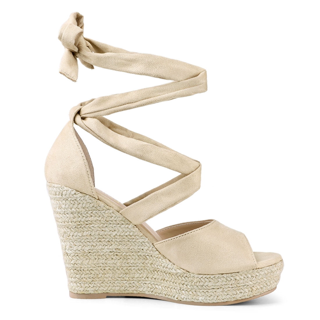 Women's Lace Up Espadrilles Wedges Sandals Beige US 8.5 Walmart Canada