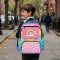 thumbnail image 6 of HELLHERO Rainbow Star Pattern School Backpack for Kids with Breathable Multi-Pocket Kids Backpack, Adjustable Padded Straps 17 Inch School Bag for Daily Commute Back to School, 6 of 8