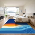 thumbnail image 3 of ODIKA 3'x5' Machine Washable Non-Slip Area Rug, Abstract Navy Blue High Traffic Rug, Blue, 1067589, 3 of 7