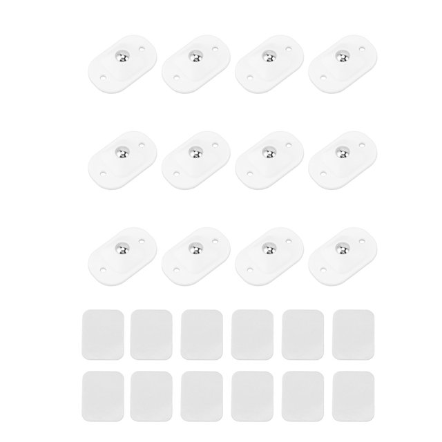 12 ruedas giratorias autoadhesivas de acero inoxidable, ruedas universales con rotación de 360 grados, polea adhesiva blanca
