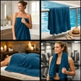 thumbnail image 5 of RIVERSIDE Oversized Bath Sheet 1 Pack 40x80 Soft Cotton Absorbent Towel 600 GSM - Dark Blue, 5 of 8