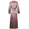 thumbnail image 4 of QENGING Womens Dresses Plus Size Loose Casual Dress Solid Color Round Neck A-Line Long Sleeve Dress Pink on Clothes 2023, 4 of 8