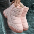 thumbnail image 6 of Mepaouo Womens Winter Snow Boots Waterproof Fleece Lined Winter Warm Slip on Walking Shoes(Pink,6.5), 6 of 7