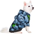 thumbnail image 2 of Goofa Fresh Blueberries Pattern Small Dog Sweater Hoodies Pet Grey Hooded Soft Fleece Sweatshirts with Pocket Fall Winter Puppy Cat Sweaters Warm Clothes-X-Large, 2 of 8