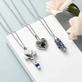 thumbnail image 7 of 3 Pack Urn Necklace for Ashes for Women Heart Cross Cylinder Cremation Jewelry for Ashes Memorial Keepsake Birthstone Pendant for Family/dad/mom/sister/grandparents, 7 of 7