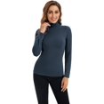 thumbnail image 2 of Hauts à Manches Longues pour Femmes Col Roulé Doux Extensible Ajusté Couche de Base, 2 of 6
