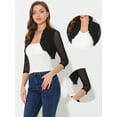 thumbnail image 2 of DARING DIVA Women's Ruffle Shrug Mesh Crop Bolero Cardigan XS Black, 2 of 6