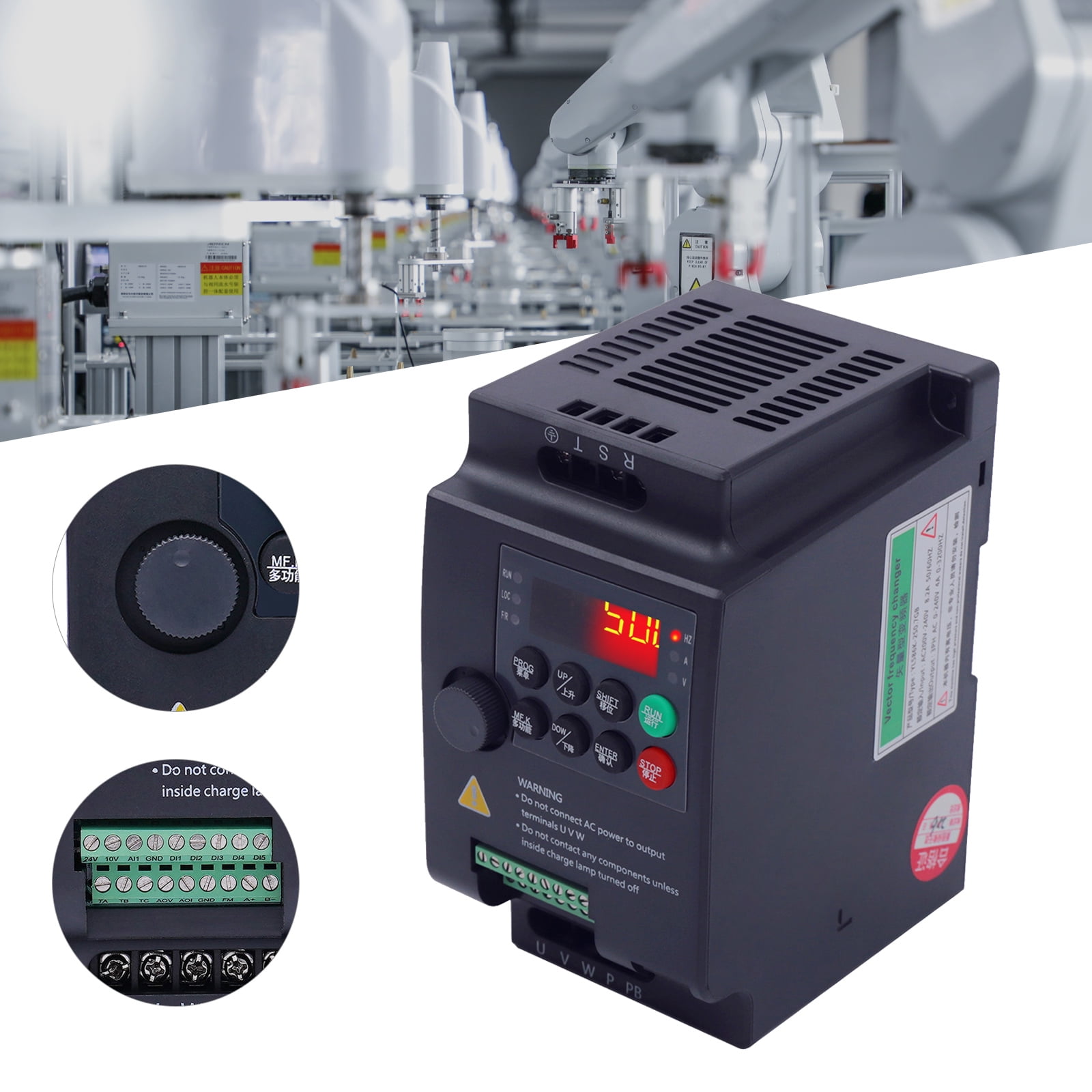 TOOL1SHOoo Variable Frequency Drive,AC 220V/0.75KW 1HP 4A CNC VFD