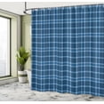 thumbnail image 4 of Ambesonne Buffalo Plaid Shower Curtain, Classic Scottish Blue, 69"Wx70"L, Dark Sky Blue White, 4 of 4