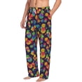 thumbnail image 2 of Xecao Colorful Pineapples1 Men's Straight Lounge Pajama Pants: The Ultimate in Comfortable Sleepwear, 2 of 9