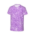 thumbnail image 3 of Fuzoiu Lilac Glittering Print Boys' Casual T-Shirt,Crewneck Undershirts,Boys Athletic Shirt,Short Sleeve T-Shirts for Outdoor Play, 3 of 7