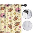 thumbnail image 4 of Kid Curtains,Football Helmet Beige Pattern Kid Insulated Curtains Set Of 2,Bedroom Essentials,Toddler Room Decor 52"x84", 4 of 5