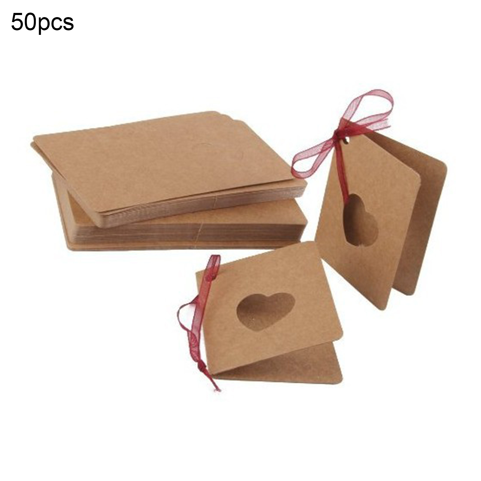 Holiday Cards Heart Pattern Greeting Cards, 50PCS Handmade Greeting