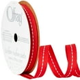 thumbnail image 2 of Offray Ribbon, Red 3/8 inch Center Stitch Grosgrain Ribbon for Sewing, Crafts, and Gifting, 12 feet, 1 Each, 2 of 7