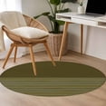 thumbnail image 4 of Olive Green Striped Round Area Rug 3Ft Washable Small Circle Rugs for Kitchen Entryway, Vintage Stripes Ombre Non-Slip Carpet Floor Mats Indoor Outdoor Carpet Runner Aesthetic Home Decor, 4 of 8