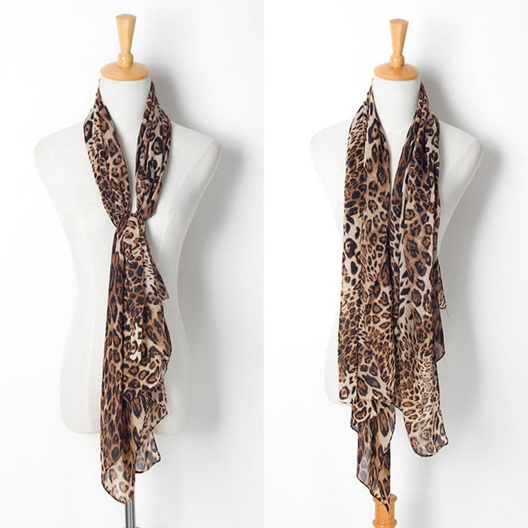 小物 leopard pattern wrinkle stole 小物 leopard pattern wrinkle