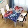 thumbnail image 6 of DEIARA American Flag Flowers Square Tablecloth 60×120in Polyester Fabric Tablecloth Washable Dust Resistant Wrinkle Resistant, 6 of 9
