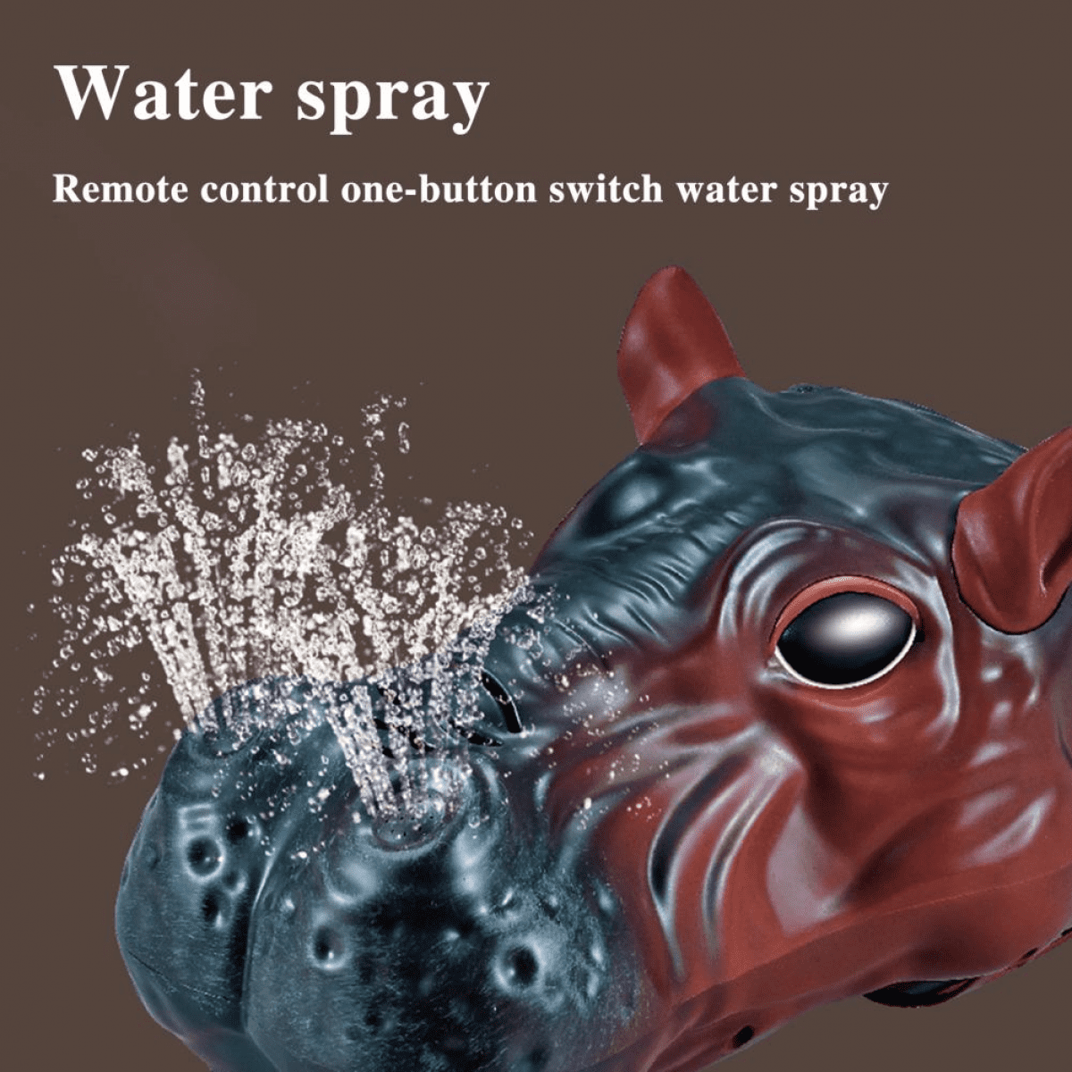 Remote Control Boat Hippo Toys for Pools 2.4GHz Twin Propeller Speed Boats with Water Spray Gifts for Kids Teen