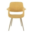 thumbnail image 4 of LumiSource Gold Metal, Yellow Fabric Vintage Flair Chair - Set of 2, 4 of 8