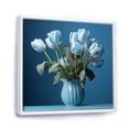 thumbnail image 2 of Designart "Blooming Azure Blue Tulips II" Tulips Floater Framed Canvas Art Print, 2 of 5