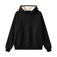 thumbnail image 4 of YUGYXL Oversized Fleece Hooded Sweatshirts for Women Long Sleeve Y2K Pullover Hoodies with Kangaroo Pocket Black Hoodie XL, 4 of 7