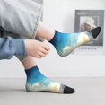thumbnail image 4 of Salouo Blue Sky Winged Cat Pattern Unisex Middle Tube Socks,Middle-Finger Knee High Socks Over The Calf Tube Stocking Crew Stockings for Women and Men Tube Socks, 4 of 8
