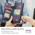 thumbnail image 3 of ShieldPlus for Samsung Galaxy A15 5G Wallet Case with Card Holder, RFID Blocking for Galaxy A15 Case for Women Men, Durable Kickstand Shockproof Phone Case for Samsung Galaxy A15 5G,Purple, 3 of 8