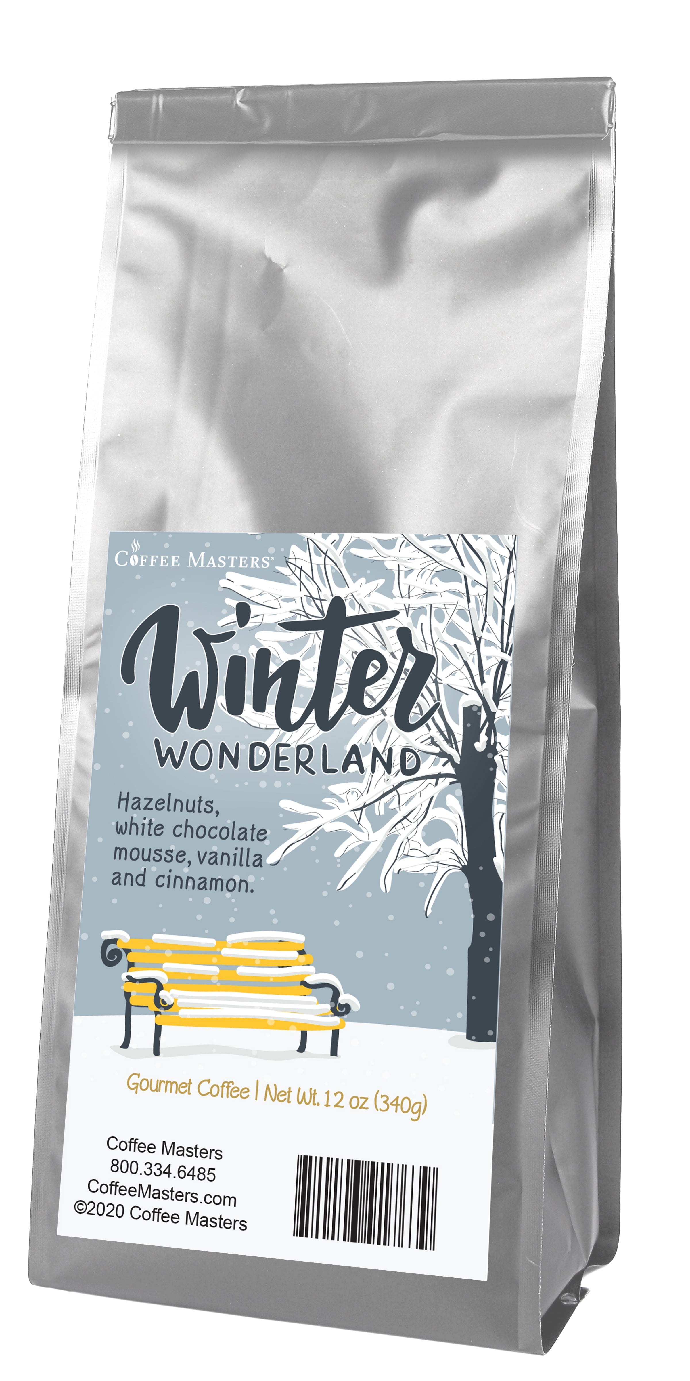 Coffee Masters Christmas Coffee Sampler - Frosty's Spiced Cookie and Winter Wonderland 12 oz Ground Coffee