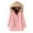 Pink, variant on Fesfesfes Women Winter Coat Hoodies Jacket Slim Fit Outwear Solid Color Coats Hooded Tops With Pockets Sale Clearance