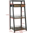 thumbnail image 6 of x-Cosrack 3-Tier Ladder Shelf,Bathroom Storage Shelf with Drawer,Rustic Bookcase Storage Rack Organizer, for Living Room,Home Office,Bedroom,Balcony, 6 of 9