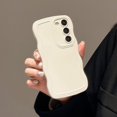 thumbnail image 2 of Wave Frame Case for Samsung Galaxy S22 5G Phone Case,Cute Wave Frame Slim Fit Shockproof Phone Bumper Cover Soft Pretty Curly Wavy Case Anti-Scratch TPU Case for Girl and Women - White, 2 of 11