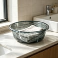 thumbnail image 4 of Thick Clear Plastic Basin, Large Laundry Wash Tub, Multipurpose Round Container for Face Bath Storage Household Bathroom Kitchen Indoor Use, 4 of 6