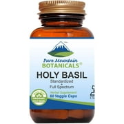 Holy Basil Tulsi Extract Capsules Kosher Vegan Herbal Supplements Brown Glass Bottle (60 Caps) (450 mg)